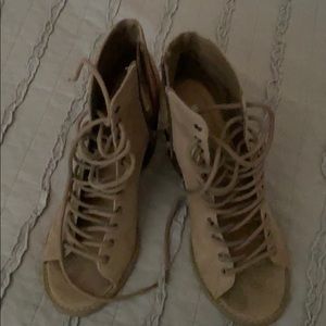 Lace up Open Toe Booties